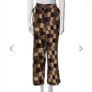 Stussy Women's Checkered Flare Pants - Black, Brown, Tan